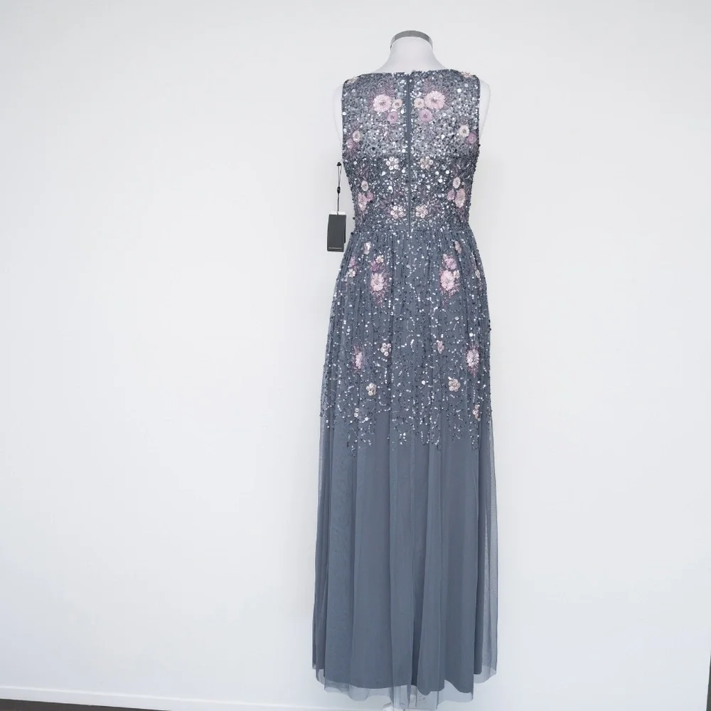 Adrianna Papell‎ - Beaded Mesh Shirred Gown